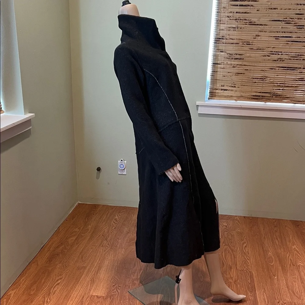 Luukaa Black Sweater Coat with High Collar Size 10 - Picture 2 of 10